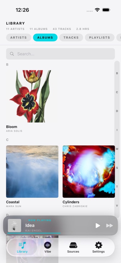 Album grid in the Kenopsia library